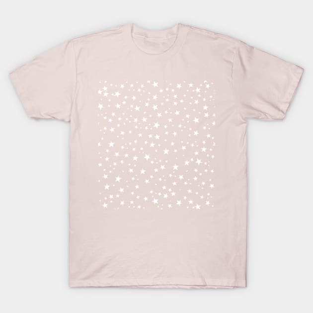 Shining golden and white stars T-Shirt by GULSENGUNEL